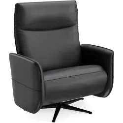Relaxsessel Lidja Schwarz Leder 104 cm 170 cm - Möbel Konfigurator: Traummöbel individuell zusammenstellen - Relaxsessel