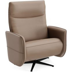 Relaxsessel Lidja Grau Leder 104 cm 170 cm - Farbe: stein - Möbel Konfigurator: Traummöbel individuell zusammenstellen - Relaxsessel