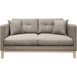 Sofa Woody Grau Stoff 155 cm 89 cm - Farbe: hellgrau - Sofa