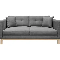 Sofa Woody Grau Stoff 174 cm 89 cm - Farbe: Dunkelgrau - Sofa