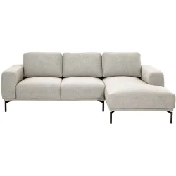 MyDeal Ecksofa Maja Weiss Stoff 243 cm 162 cm - Material: 70% Polyester 30% Zellulose Acetat - Möbel Konfigurator: Traummöbel individuell