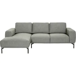 MyDeal Ecksofa Maja Grau Stoff 243 cm 162 cm - Farbe: hellgrau - Möbel Konfigurator: Traummöbel individuell zusammenstellen - Ecksofa