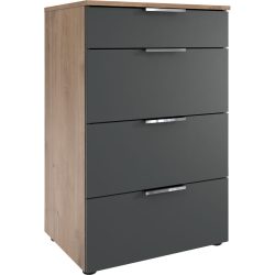 Kommode Sanko Braun/Grau Holzwerkstoff 54 cm 41 cm - Farbe: Plankeneiche/graphit - Kommode