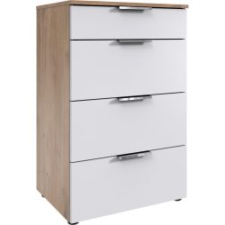 Kommode Sanko Weiss Holzwerkstoff 54 cm 41 cm - Farbe: Plankeneiche/weiss - Kommode