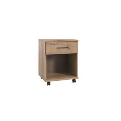Kommode Zain Braun Holzwerkstoff/Aluminium/Kunststoff 46 cm 58 cm 40 cm - Farbe: Plankeneiche - Kommode