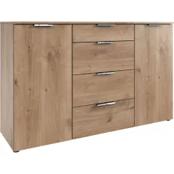 Kommode Sanko Braun Holzwerkstoff 135 cm 41 cm - Farbe: Plankeneiche - Kommode