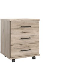 Kommode Zain Holzwerkstoff/Aluminium 46 cm 58 cm 40 cm - Farbe: Sanremo Eiche - Kommode