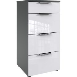 Kommode Sanko Weiss Holzwerkstoff 41 cm 41 cm - Farbe: Weiss/graphit - Kommode