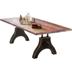 Esstisch Yum Mehrfarbig/Schwarz Holz/Metall 220 cm - Farbe: bunt - Material: Recyceltes Altholz - Esstisch