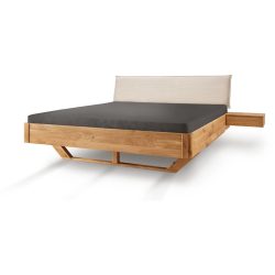 Bett Maliha Braun Holz 140 x 200 cm - Farbe: eiche natur geölt - Material: Massivholz - Bett