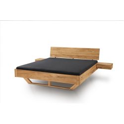 Bett Maliha Braun Holz 160 x 220 cm - Farbe: eiche natur geölt - Material: Massivholz - Bett