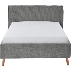 Bett Lina Grau Polyester 140 x 200 cm - Farbe: Mouse Grey - Bett
