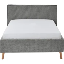 Bett Lina Grau Polyester 140 x 200 cm - Farbe: Mouse Grey - Bett