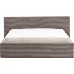 Bett Lois Braun/Grau Polyester 140 x 200 cm - Farbe: taupe - Bett