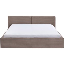 Bett Lois Braun/Grau Polyester 160 x 200 cm - Farbe: taupe - Bett