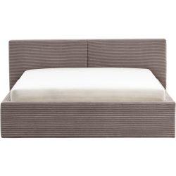 Bett Lois Grau/Braun Polyester 140 x 200 cm - Farbe: taupe - Bett