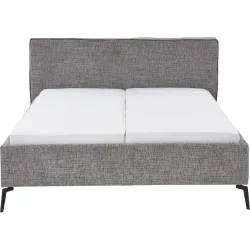 Bett Lina Grau Polyester 160 x 200 cm - Farbe: Mouse Grey - Bett