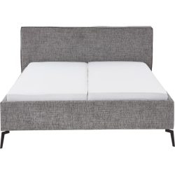 Bett Lina Grau Polyester 160 x 200 cm - Farbe: Mouse Grey - Bett