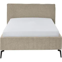 Bett Lina Beige/Braun Polyester 140 x 200 cm - Farbe: Toffee - Bett