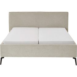Bett Lina Beige/Grau Polyester 180 x 200 cm - Farbe: Greige - Bett