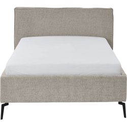 Bett Lina Beige/Grau Polyester 140 x 200 cm - Farbe: Greige - Bett