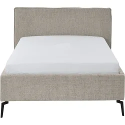 Bett Lina Beige/Grau Polyester 140 x 200 cm - Farbe: Greige - Bett