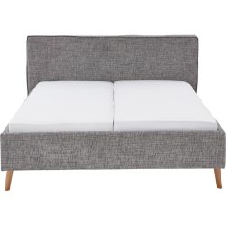 Bett Lina Grau Polyester 180 x 200 cm - Farbe: Mouse Grey - Bett