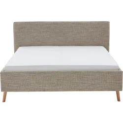 Bett Lina Beige/Braun Polyester 160 x 200 cm - Farbe: Toffee - Bett