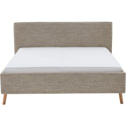 Bett Lina Beige/Braun Polyester 160 x 200 cm - Farbe: Toffee - Bett