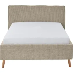 Bett Lina Braun Polyester 140 x 200 cm - Farbe: Toffee - Bett