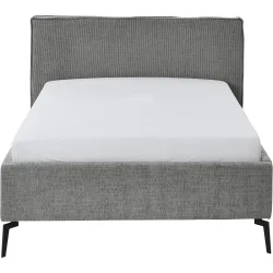 Bett Lina Grau Polyester 140 x 200 cm - Farbe: Mouse Grey - Bett
