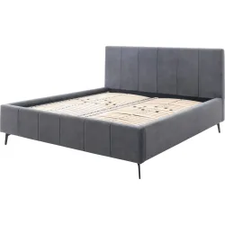 Bett Luzza Grau Polyester 180 x 200 cm - Farbe: anthrazit - Bett