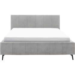 Bett Luzza Grau Polyester 180 x 200 cm - Farbe: hellgrau - Bett