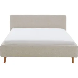 Bett Senja Beige Polyester 160 x 200 cm - Bett