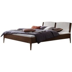 Hasena Bett Castello Grau/Braun Holz 140 x 210 cm - Farbe: Grau, Natur - Material: Nussbaum - Bett