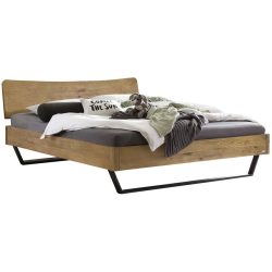 Hasena Bett Castello Braun/Schwarz Holz/Metall 160 x 200 cm - Farbe: natur, schwarz - Material: Wildeiche - Bett