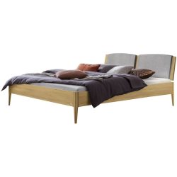 Hasena Bett Castello Grau/Braun Holz 180 x 210 cm - Farbe: Grau, Natur - Material: Eiche - Bett