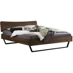 Hasena Bett Castello Braun/Schwarz Holz/Metall 180 x 210 cm - Farbe: natur, schwarz - Material: Nussbaum - Bett