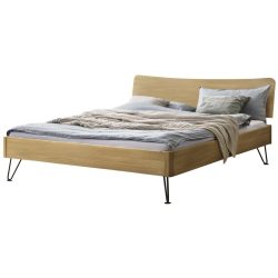 Hasena Bett Castello Braun Holz/Metall 160 x 200 cm - Farbe: Eiche hell - Material: Eiche massiv/Metall - Bett