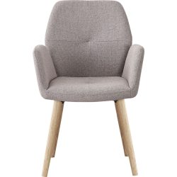 Stuhl Oslos Beige Polyester/Holz 59 cm - Material: Polyester/Eiche - Stuhl