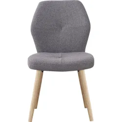 Stuhl Oslos Grau Polyester/Holz 49 cm - Material: Polyester/Eiche - Stuhl