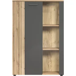 Highboard Baldwin Grau Holzwerkstoff 90 cm 132 cm - Farbe: anthrazit - Material: Spanplatte - Highboard