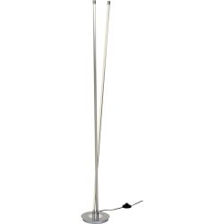 Stehlampe Alika Silber Kunststoff/Metall 20 cm 147.5 cm - Farbe: chrom - LED - Lichtfarbe: Extra warmweiss - Material: Metall, Kunststoff - Stehlampe-