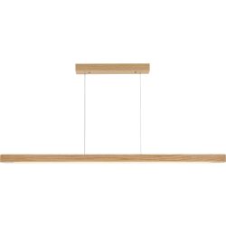 Pendellampe Kira Holz/Metall Eiche - Farbe: Braun - LED - Lichtfarbe: Extra warmweiss - Helles Neutralweiss - Material: Eichenholz/Metall -
