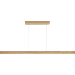 Pendellampe Kira Holz/Metall Eiche - Farbe: Braun - LED - Lichtfarbe: Extra warmweiss - Helles Neutralweiss - Material: Eichenholz/Metall -