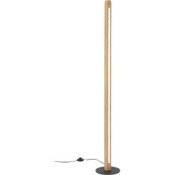 Stehlampe Kira Braun Holz/Metall 22 cm 150 cm - Farbe: eiche - LED - Lichtfarbe: Extra warmweiss - Helles Neutralweiss - Material: Eichenholz