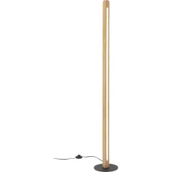 Stehlampe Kira Braun Holz/Metall 22 cm 150 cm - Farbe: eiche - LED - Lichtfarbe: Extra warmweiss - Helles Neutralweiss - Material: Eichenholz