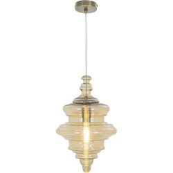 Pendellampe Mara Gelb Glas/Metall 27 cm 150 cm - Farbe: Bernstein - Material: Metall/Glas - Pendellampe