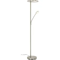Stehlampe Timea Silber Metall 35 cm 180 cm - LED - Lichtfarbe: Extra warmweiss - Helles Neutralweiss - Stehlampe- LED Energiesparlampe