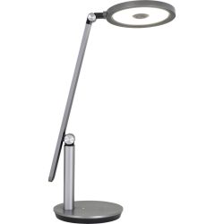Tischlampe Derek Grau Metall 19 cm 46.8 cm - Farbe: Dunkelgrau - LED - Lichtfarbe: Warmweiss - Tageslichtweiss - Tischlampe- LED Energiesparlampe